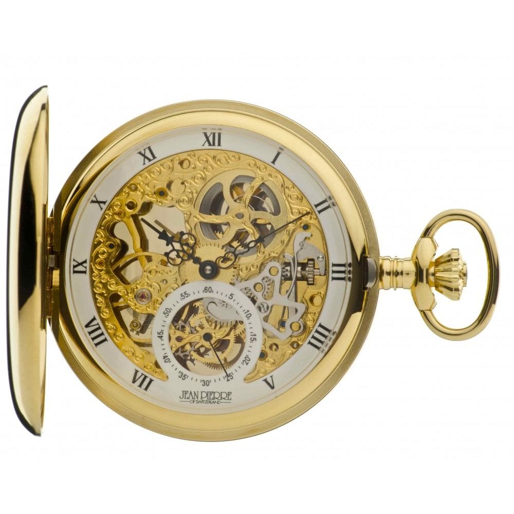 Gold Toned Mechanical Double Hunter Pocket Watch